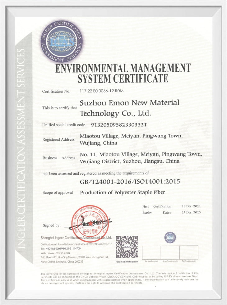 Certificat de sistem de gestionare a mediului